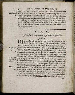 Cap. II. Cancellarii notatio, orgio, differintæ definitio.