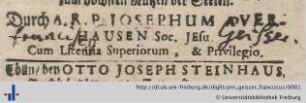 Autogramm (Aus: UB Freiburg, O 620).