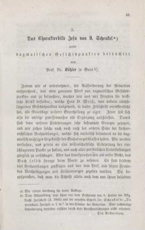 53-86 Über das Charakterbild Jesu von D. Schenkel unter dogmatischen Gesichtspunkten betrachtet
