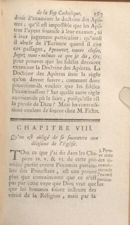 Chapitre VIII. Qu'onest obligé de se soumettre aux décisions de l'Eglise.