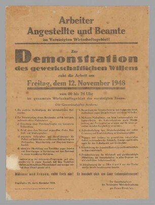 "Demonstration des gewerkschaftlichen Willens"