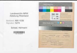 Entnazifizierung Hermann Scheel , geb. 10.10.1905 (Hochbauingenieur)