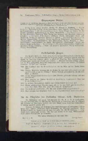 An die Mitglieder des Verbandes schlesw-holst. Büchereien