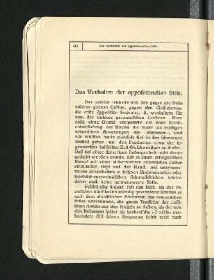 Das Verhalten der oppositionellen Stile
