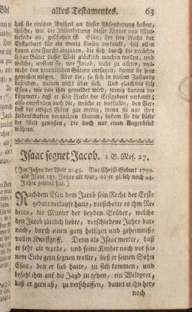 Isaac segnet Jacob. 1 B. Mos. 27.