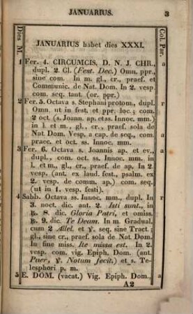 Directorium sive ordo divini officii recitandi et missae celebrandae. 1851