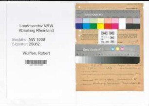Entnazifizierung Robert Wulffen, geb. 19.05.1899 (Steiger)
