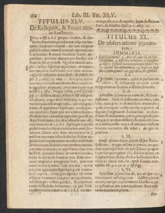 Titulus XL. [XLVI.] De observatione jejuniorum