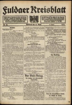 Ausgabe vom Mittwoch, den 12. April 1916.