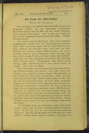 Die Farbe der Silberbilder