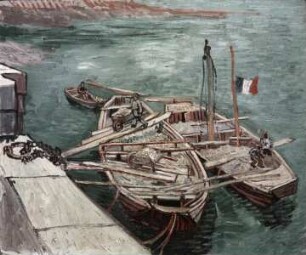 Rhônebarken / Die verankerten Boote