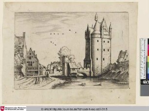 [Town Gate with Country Houses; Stadttor mit Landhäusern]