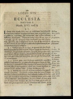 Locus XVI. De Ecclesia