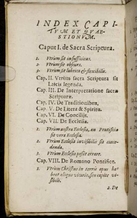 Index Capitum Et Quaestionum.