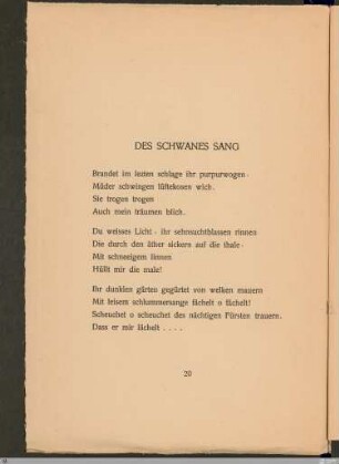 Des Schwanes Sang