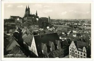 Meißen. Bl. v. Kirchturm auf Altstadt und Burgberg