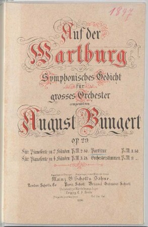 Auf der Wartburg : symphonisches Gedicht für grosses Orchester ; op. 29