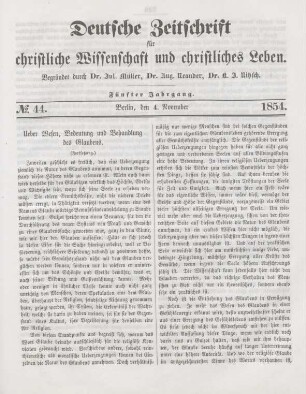 347-354 Ueber Wesen, Bedeutung und Behandlung des Glaubens : Fortsetzung