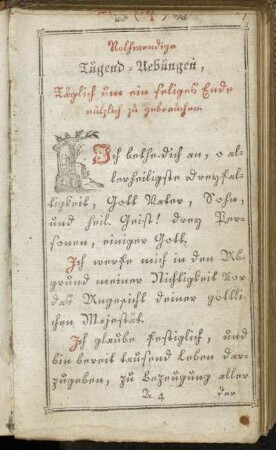 Nothwendige Tugend-Uebungen,[...]