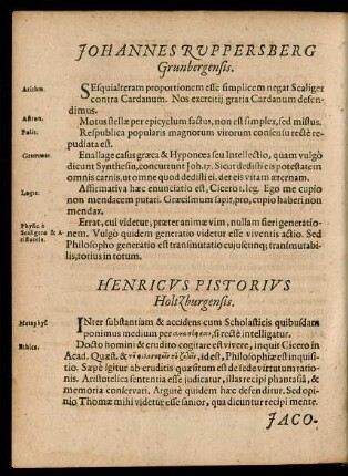 Henricus Pistorius Holtzburgensis.