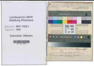 Entnazifizierung Wilhelm Schmeink , geb. 16.07.1909 (Mechaniker)