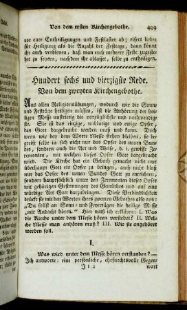 Hundert sechs und vierzigste Rede. Von dem zweyten Kirchengebothe.