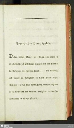 Vorrede der Herausgeber