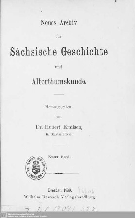 1.1880: Neues Archiv für sächsische Geschichte