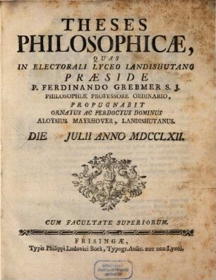 Theses Philosophicae