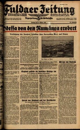 Ausgabe vom Freitag, den 17. Oktober 1941.