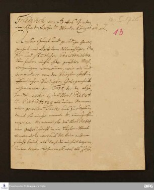 Erlass von Friedrich I., König von Schweden.