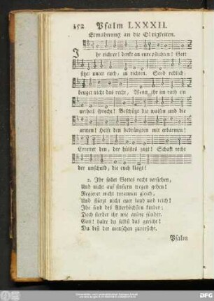 Psalm LXXXII. Ermahnung an die Obrigkeiten.