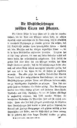 Die Wechselbeziehungen zwischen Tieren und Pflanzen