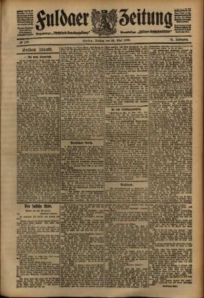 Erste Ausgabe vom Freitag, den 22. Mai 1908.