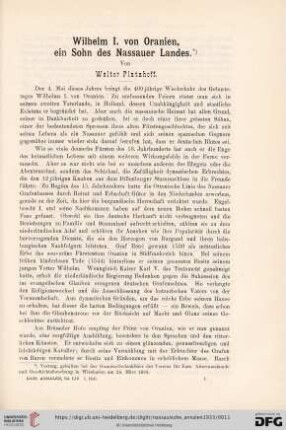 53: Wilhelm I. von Oranien, ein Sohn des Nassauer Landes
