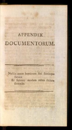 Appendix Documentorum