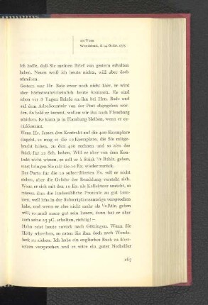 An Voss Wandsbeck, den 14. Oktober 1775