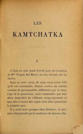 Les "Kamtchatka" : moeurs contemporaines