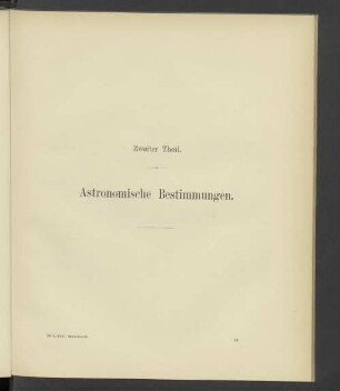 Zweiter Theil. Astronomische Bestimmungen