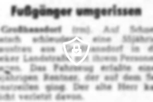 Fußgänger umgerissen