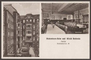 Ansichtskarte Innen- und Außenansicht Diakonissenheim Bethesda, Dieffenbachstr. 40