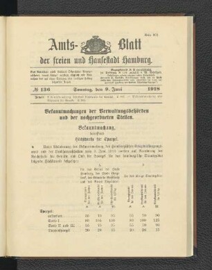 No. 136, 9. Juni 1918