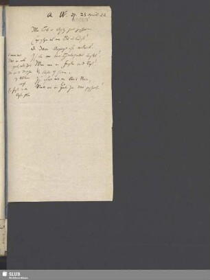 Nr. 9. 11a. Böttiger an Wolff, Pius Alexander
