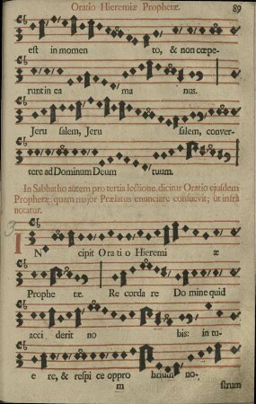 Oratio Hieremiae Prophetae.