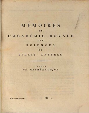 Mémoires de l'Académie Royale des Sciences et Belles-Lettres depuis l'avènement de Frédéric Guillaume III au trône : avec l'histoire pour le même temps. 1794/95, 1794/95 (1799)