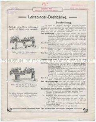 Leitspindel-Drehbänke.