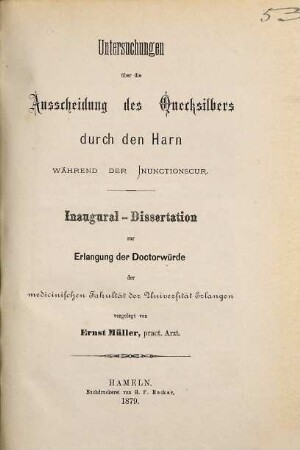Untersuchungen über die Ausscheidung des Quecksilbers durch den Harn während der Jnunctionscur