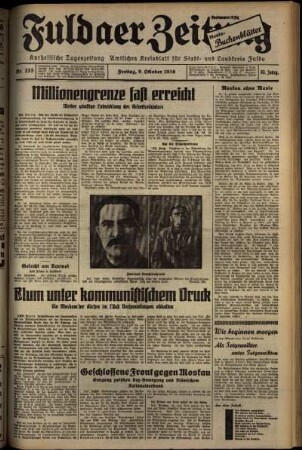Ausgabe vom Freitag, den 09. Oktober 1936.