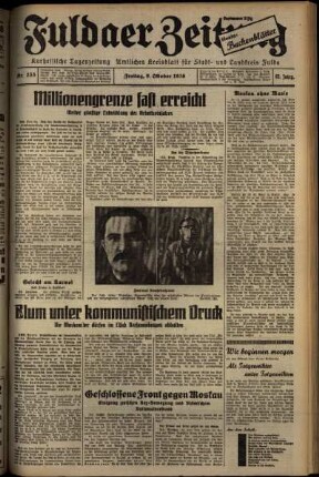Ausgabe vom Freitag, den 09. Oktober 1936.