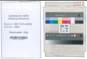 Entnazifizierung Willy Weismueller , geb. 23.01.1901 (Abteilungsleiter)